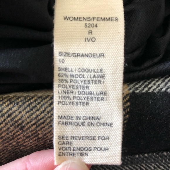 Woolrich Cream & Black Plaid Wool Mini Skirt - Picture 6 of 7